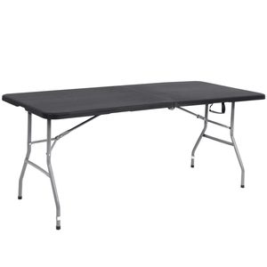 Masa dreptunghiulara pliabila multifunctionala, 180x75x75cm, neagra