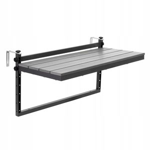 Masuta balcon suspendata cu prindere pe balustrada, 80x37 cm, pliabila, reglabila pe inaltime, negru