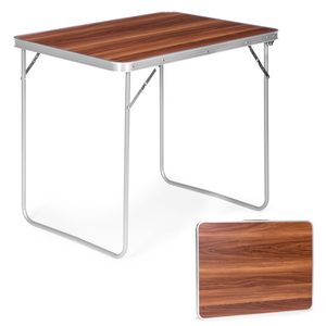 Homelux Masă pliabilă de camping, 80x60 cm, culoare lemn