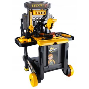 Banc de lucru portbail pentru copii, cu scule si unelte pentru mecanic, 3 in 1