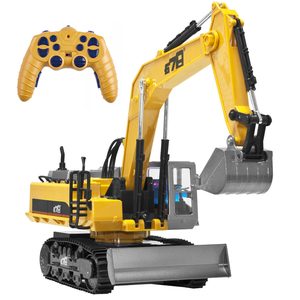 Excavator cu telecomanda, scara 1/14, cu telecomanda, incarcare USB, 14 canale