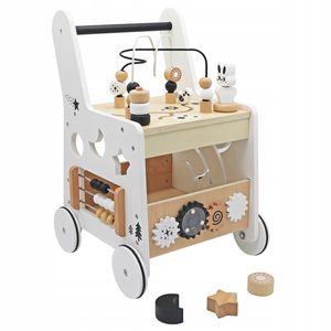 Antepremergator din lemn pentru copii cu activitati educative, 49 cm, multicolor