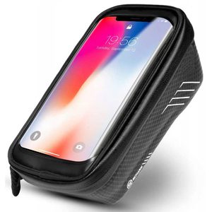Borseta pentru bicicleta, impermeabila, cu husa pentru telefon, montare pe bara, 19,5x11x9cm