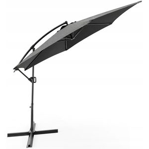 Umbrela pentru gradina XL cu rotatie 360 si ventilatie, diametru 300 cm, gri