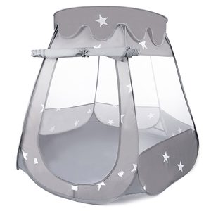 Tarc loc de joaca pentru copii sau bebe, material textil, gri, 120x120x86cm