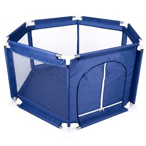 Tarc loc de joaca pentru copii sau bebe, material textil, albastru, 130x60cm