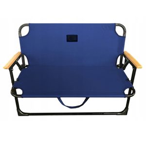 Bancuta pliabila dubla pentru terasa si gradina, structura metalica, 109x64x67 cm, albastru