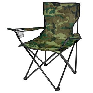 Scaun pliabil camping sau pescuit Sersimo, suport pahar, camuflaj