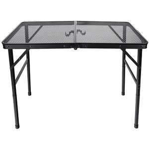 Masa pliabila metalica pentru gradina sau drumetie, 80x40x66cm, inaltime reglabila, neagra