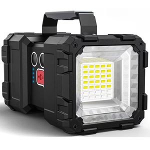 Lanterna multifunctionala, reincarcabila, power bank, 800lm, 7 moduri de luminare la 2 capete, negru