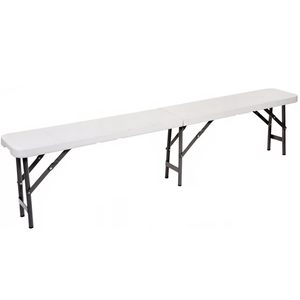 Banca pliabila pentru gradina sau catering, HDPDE, 180x24x42cm, alb