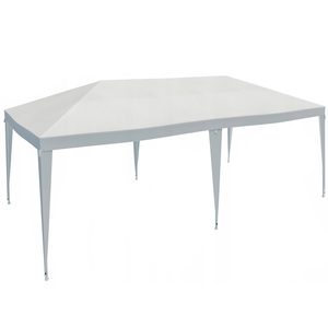 Cort pavilion de gradina, 600x300 cm, impermeabil cu rezistenta UV, alb