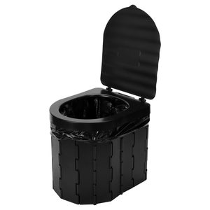 Toaleta portabila pliabila pentru camping, max. 150 kg, cu 12 saci, 33x28x30 cm