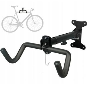 Suport bicicleta pliabil pentru perete, cu unghi reglabil, metal, 36x26x15 cm