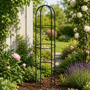 Pergola coloana pentru trandafiri si plante cataratoare, structura otel, 190x40 cm, negru