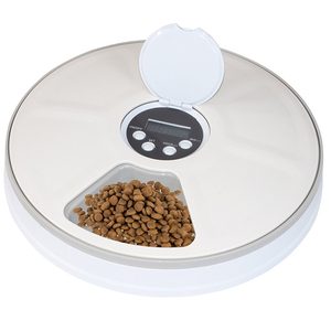Hranitor automat pentru caini si pisici, sunet hranire, capacitate dispenser 6x70gr, cu display digital