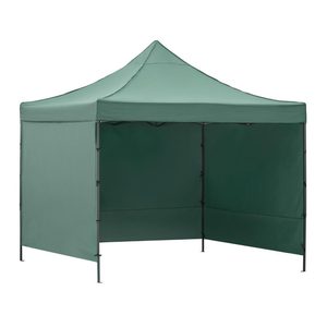 Pavilion pliabil gradina 3x3 m cu acoperis impermeabil si 3 pereti laterali, structura metalica, inaltime reglabila, verde