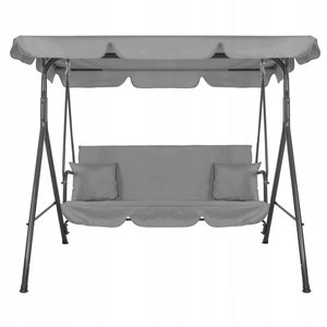 Balansoar de gradina 3 persoane, cu acoperis reglabil si perne incluse, 170x110x150 cm, gri