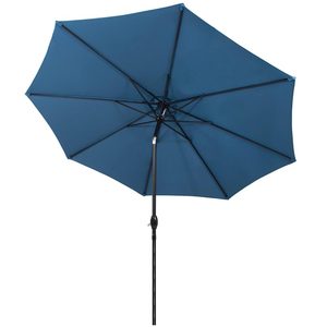 Umbrela terasa gradina, cu manivela si inclinare, diametru 300cm, Albastru