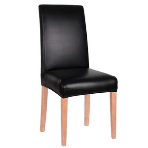Husa universala pentru scaun, marime universala, poliester si spandex, 45 x 60 cm, imiatie piele negru