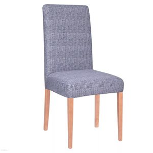 Husa universala pentru scaun, marime universala, poliester si spandex, 45 cm x 60 cm, carouri, gri inchis
