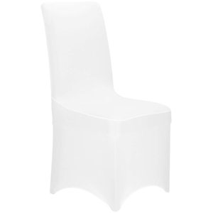 Husa pentru scaune de evenimente, marime universala, poliester si spandex, alb