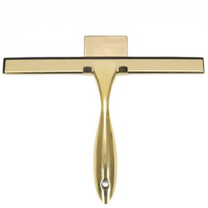 Racleta pentru baie din inox cu suport adeziv, lama 25 cm, finisaj lucios auriu
