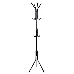 Cuier tip pom metalic Sersimo, 12 agatatoare, 177cm, negru