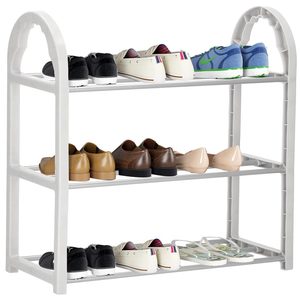 Pantofar PVC si metal, Sersimo cu 3 rafturi, 49x48cm, argintiu