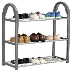 Pantofar PVC si metal, Sersimo cu 3 rafturi, 49x48cm, gri