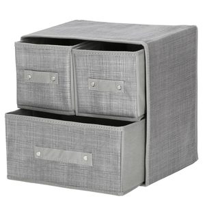 Organizator dulap tip lada cu 3 sertare, Sersimo, gri