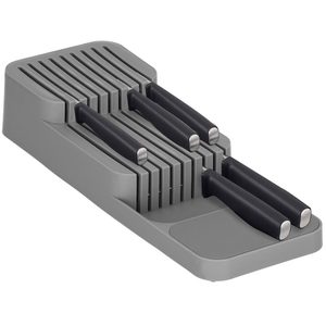 Organizator cutite pentru sertar, 9 compartimente, 40x14cm, gri