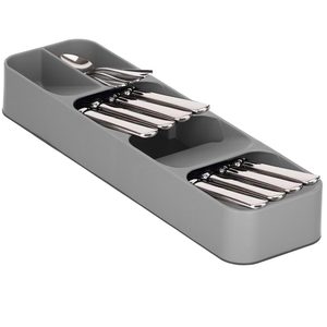 Organizator tacamuri sertar, 5 compartimente, 40x11x5,5cm, gri