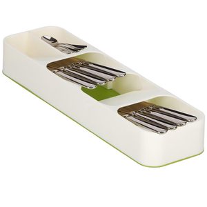 Organizator tacamuri sertar, 5 compartimente, 40x11x5,5cm, alb