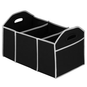Organizator dulap Sersimo tip lada, 3 compartimente, textil, negru