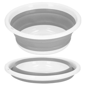 Lighean pliabil, rotund, din plastic si silicon, 37x15cm, 9litri, gri