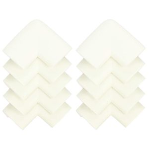 Set 10 protectii colturi pentru siguranta copii, 60x35mm, spuma EPE, crem