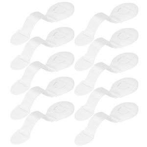 Set 10 sigurante blocator sertare si usi, plastic si textil, ajustabile, 20 cm, alb