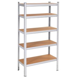 Raft cadru metalic modular pentru depozitare, 5 polite, 180x90x30cm, sarcina 875kg