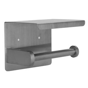 Suport hartie igienica din otel cu raft depozitare, sistem montare inclus, 13.5cm, argintiu lucios