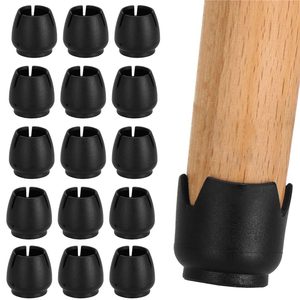 Set 16 protectii pentru picioare de mobilier cu baza din fetru, Ø17-21 mm, negru