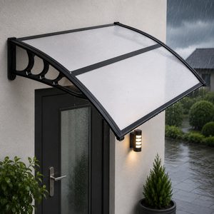 Copertina protectie usa si fereastra, policarbonat cu protectie UV, 120 x 80 cm, negru transparent
