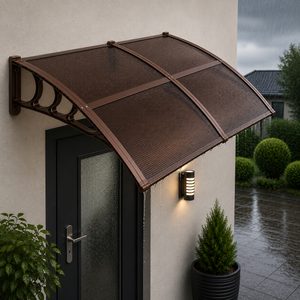 Copertina dubla protectie usa si fereastra, policarbonat cu protectie UV, 200 x 100 cm, maro transparent