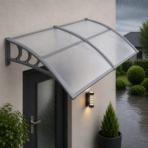 Copertina dubla protectie usa si fereastra, policarbonat cu protectie UV, 200 x 100 cm, gri transparent
