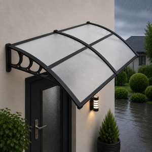 Copertina dubla protectie usa si fereastra, policarbonat cu protectie UV, 200 x 100 cm, negru transparent