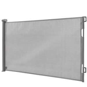 Poarta de siguranta retractabila si extensibila, pentru copii sau animale de companie, 162x86 cm, gri
