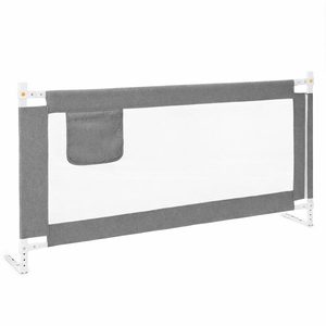 Bariera de siguranta pentru pat, protectie copii, 196 cm, reglabila pe inaltime 75-95 cm, gri