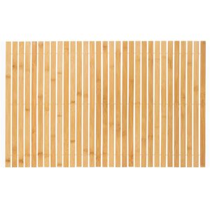 Covor antiderapant din bambus pentru baie, lamele orizontale, 50x80 cm, maro natur