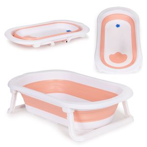 Homelux Cada de baie pentru copii cu scurgere pliabilă roz