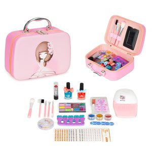 Homelux Trusă cosmetică pentru copii, cutie cu oglindă și lampă UV LED